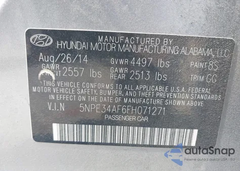 2015 Hyundai Sonata Sport from USA, damaged, VIN 5NPE34AF6FH071271